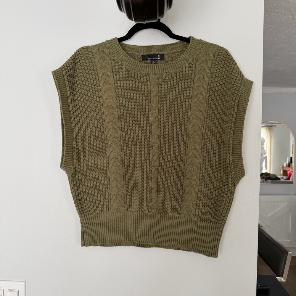 Olive Green Cable Knit Sweater